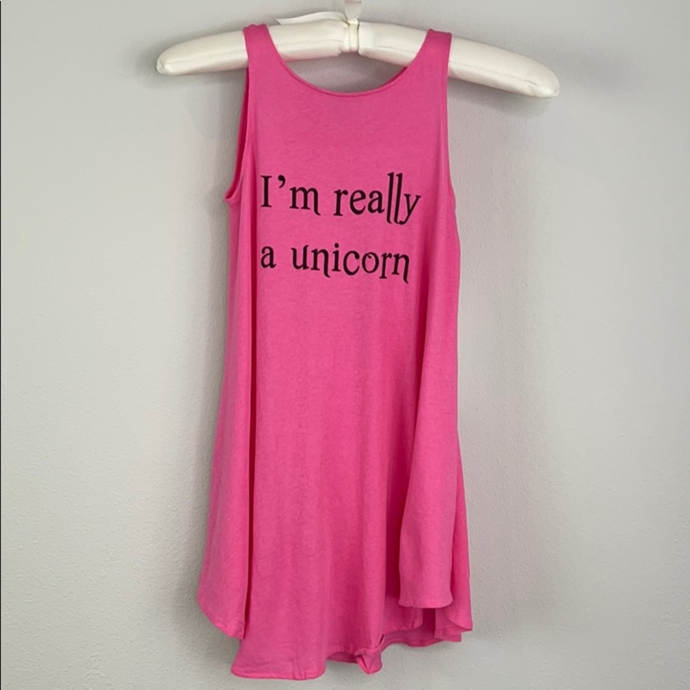 Wildfox NWT Pink I’m Really a Unicorn Tank in Size 7/8